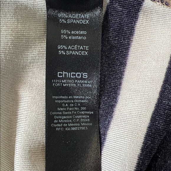 Chico's Travelers Jersey Shoreline Waves Rosemary Faux Wrap Dress - Picture 6 of 8